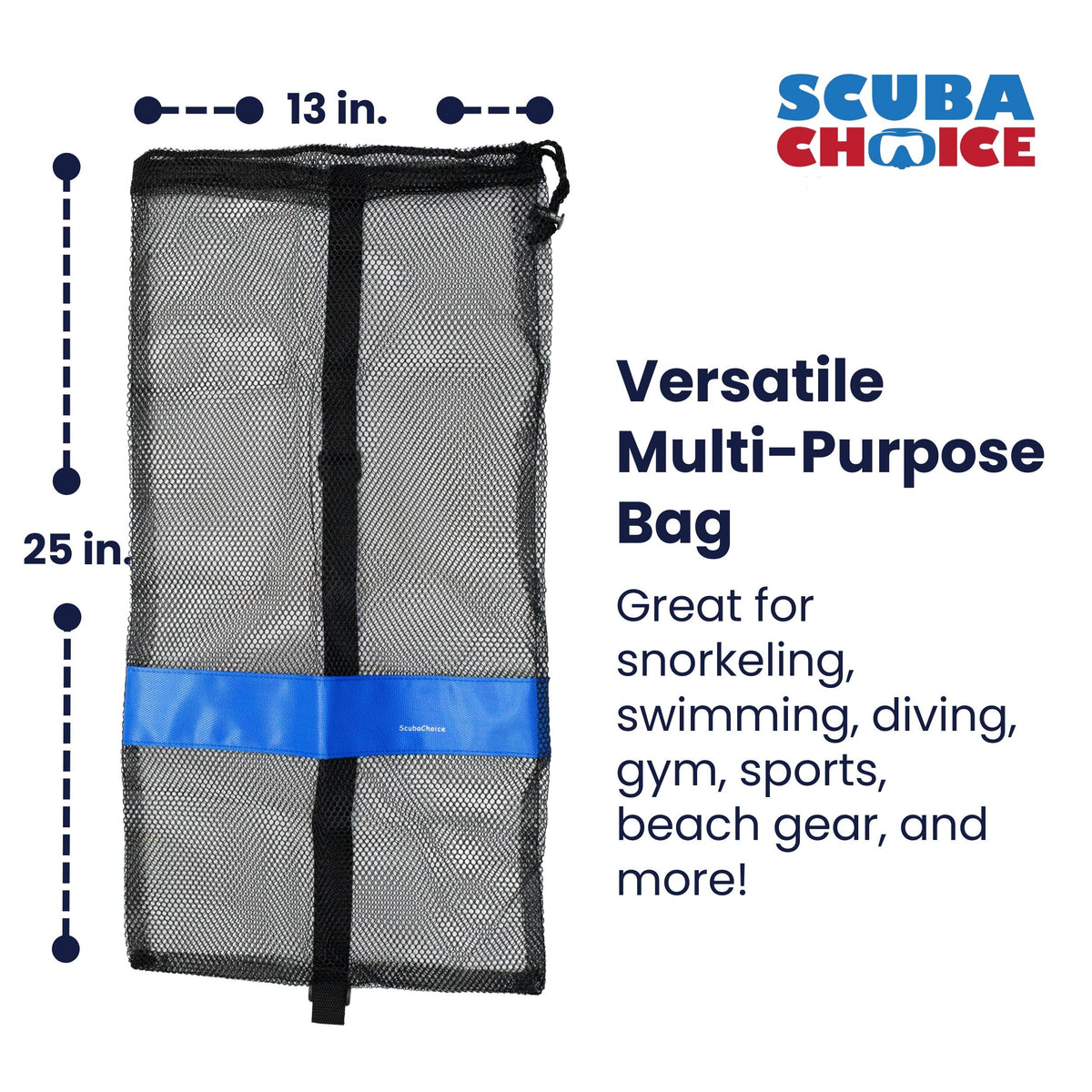 25 × 13 in. Mesh Gear Bag with Shoulder Strap