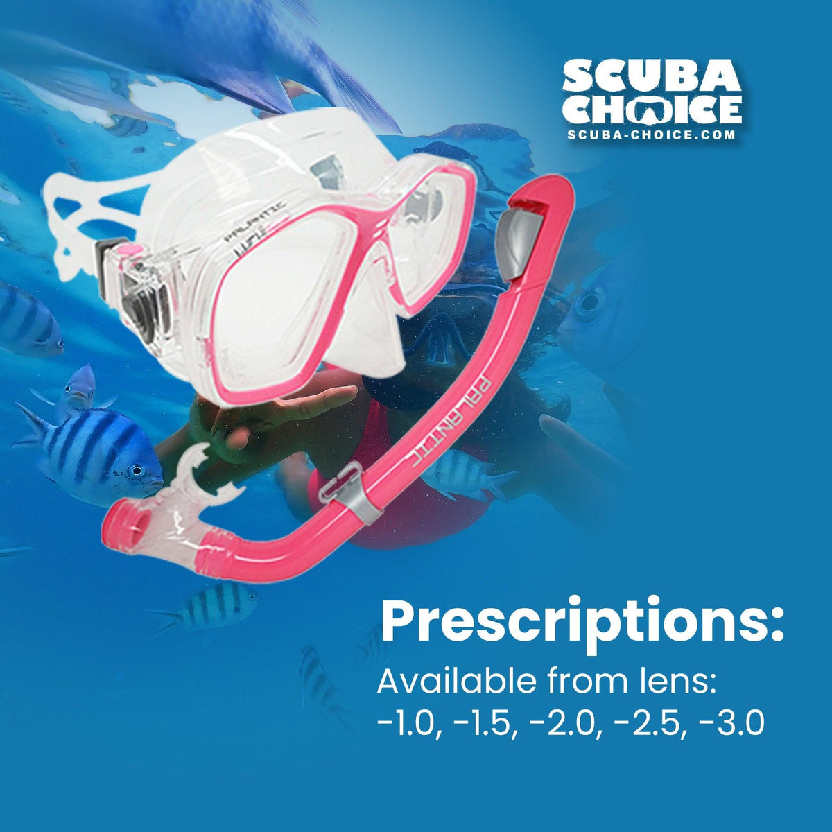 Palantic Junior Prescription Mask & Dry Snorkel
